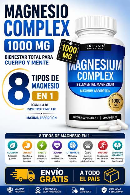 ⚡ Magnesio Complex 8 en 1  |  1000 Mg