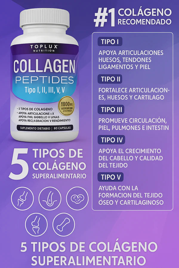 COLÁGENO PEPTIDES 5 TIPOS – 60 CÁPSULAS