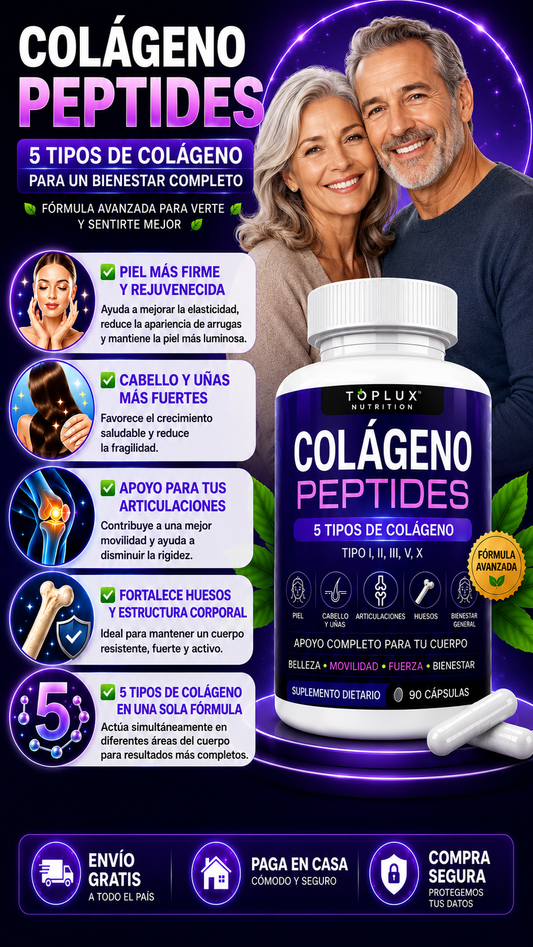 COLÁGENO PEPTIDES 5 TIPOS – 60 CÁPSULAS