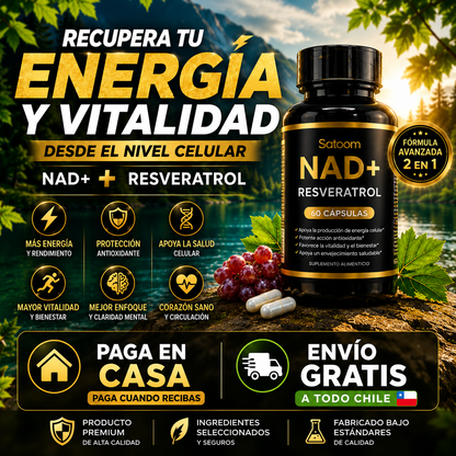 NAD+RESVERATROL | 60 Cápsulas – Energía y Juventud Celular ✨