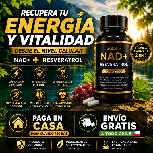 NAD+RESVERATROL | 60 Cápsulas – Energía y Juventud Celular ✨