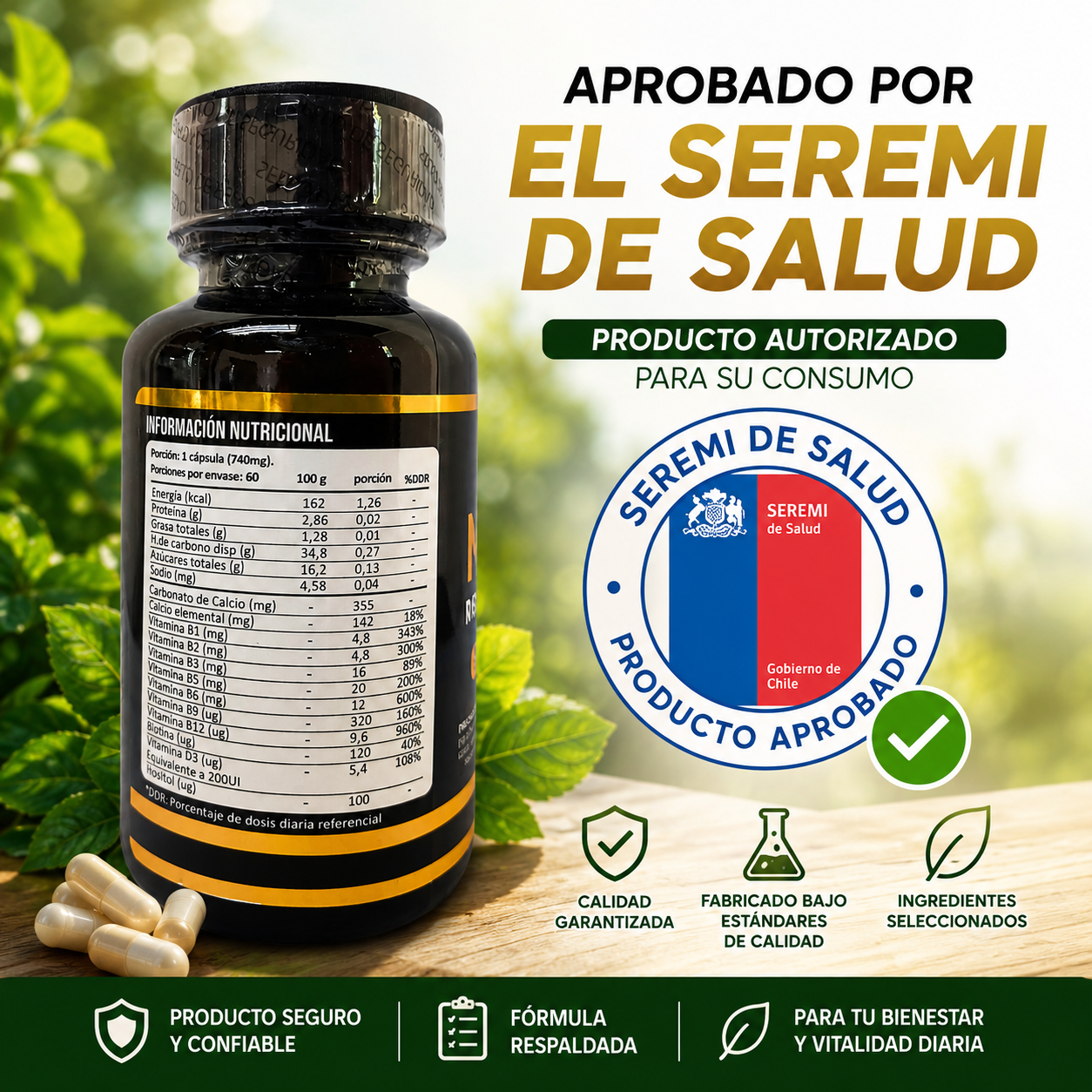 NAD+RESVERATROL | 60 Cápsulas – Energía y Juventud Celular ✨