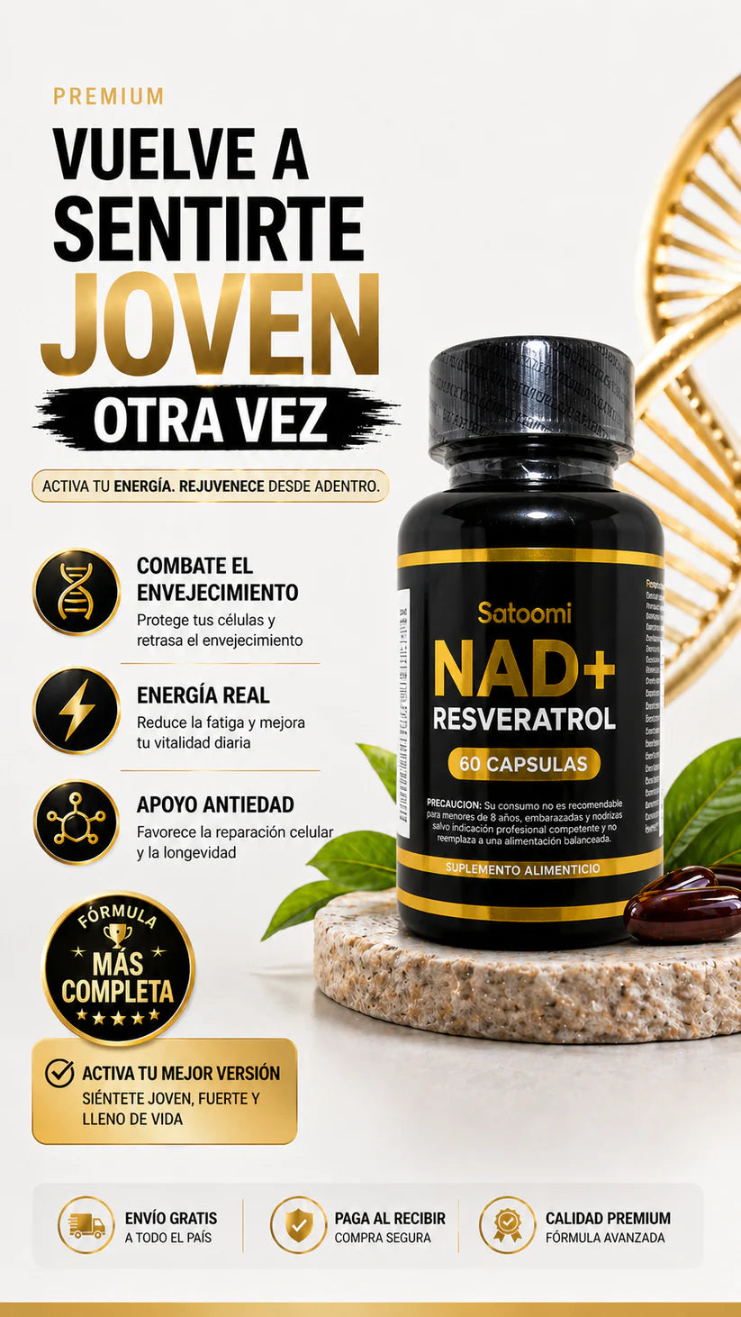 NAD+RESVERATROL | 60 Cápsulas – Energía y Juventud Celular ✨