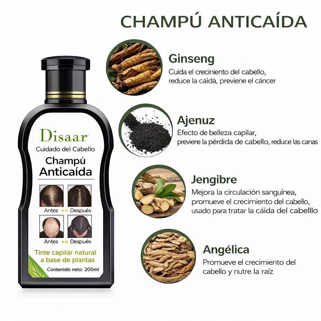 Shampoo Anticaida  Hair Care Disaar - Cabello Más Fuerte y Saludable 🧴