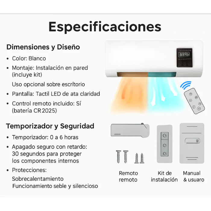 Aire Acondicionado 2 en 1 - Calor en Invierno, Frescura en Verano