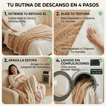 Frazada Plush con Chiporro 2 Plazas – Máxima Calidez y Suavidad ✨🛏️